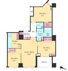 グランスイート広尾 5階 間取り図