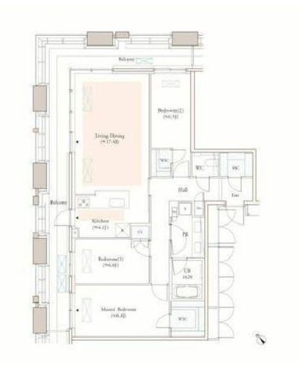 Dマークス西新宿タワー 20階 間取り図