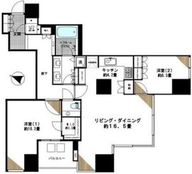 大崎ウエストシティタワーズ ウエスト 32階 間取り図