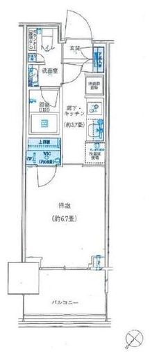 パークタワー勝どきミッド/サウス 10階 間取り図