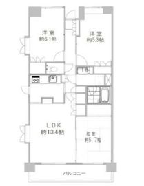 イーストパークス大島サザンスクエア 2階 間取り図