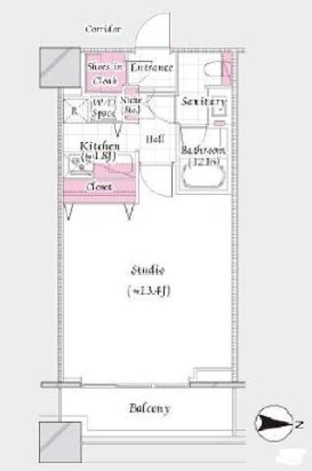 コンシェリア西新宿タワーズウエスト 14階 間取り図