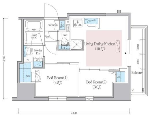 アーバネックス蔵前レジデンス 405 間取り図
