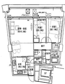 プラウド新宿御苑エンパイア 7階 間取り図
