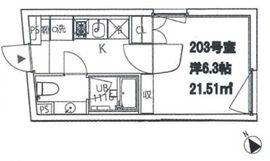 クーカイ・テラス祐天寺 203 間取り図