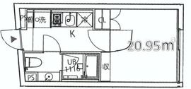 クーカイ・テラス祐天寺 302 間取り図