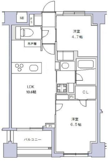 リビオ多摩川 305 間取り図