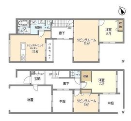 N Cortile (エヌ・コルティーレ) B 間取り図