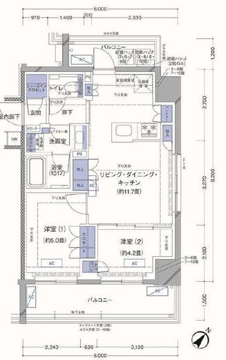 ラティエラ横濱大通り公園 205 間取り図