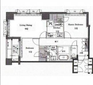 CONOE赤坂丹後町 2階 間取り図
