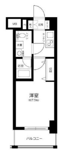 プレミアムキューブ三田 8階 間取り図