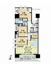 ライオンズ横浜新子安ハーバーコート 4階 間取り図