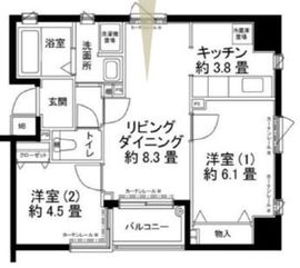 ルリエ横浜長者町 5階 間取り図