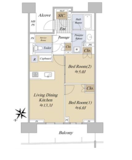 HARUMI FLAG SEA VILLAGE (晴海フラッグ シーヴィレッジ) 15階 間取り図