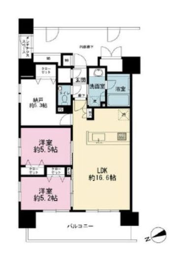 イニシア北千住レジデンス 4階 間取り図