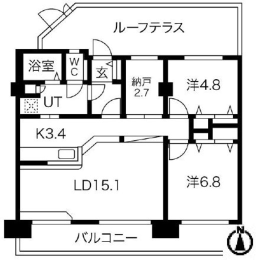 シティコート目黒 1-902 間取り図
