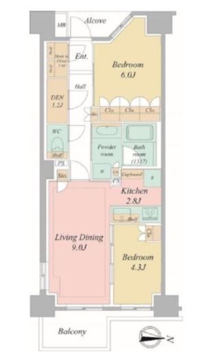パークホームズ亀戸 12階 間取り図