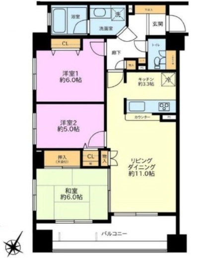 エスト・グランディール横濱関内 6階 間取り図