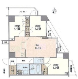 オープンレジデンシア町屋 5階 間取り図