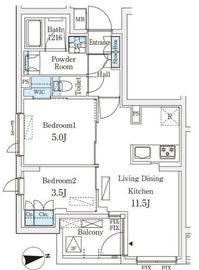 WAKABA View Apartment (若葉ビューアパートメント) 201 間取り図