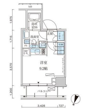 パークアクシス赤坂見附 807 間取り図