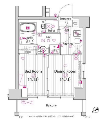 ガーラ・ヴィスタ横浜鶴見 6階 間取り図