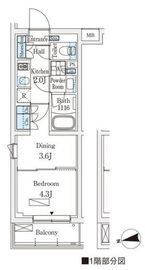 WAKABA View Apartment (若葉ビューアパートメント) 107 間取り図