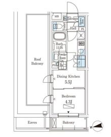 WAKABA View Apartment (若葉ビューアパートメント) 306 間取り図