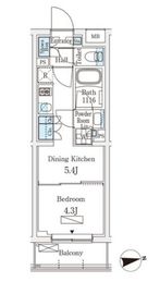 WAKABA View Apartment (若葉ビューアパートメント) 105 間取り図