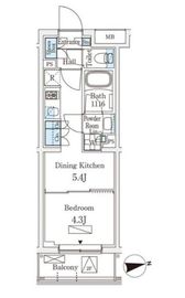 WAKABA View Apartment (若葉ビューアパートメント) 103 間取り図