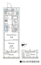 WAKABA View Apartment (若葉ビューアパートメント) 302 間取り図