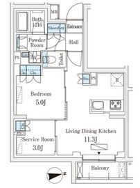 WAKABA View Apartment (若葉ビューアパートメント) 101 間取り図