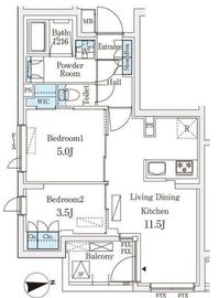 WAKABA View Apartment (若葉ビューアパートメント) 301 間取り図