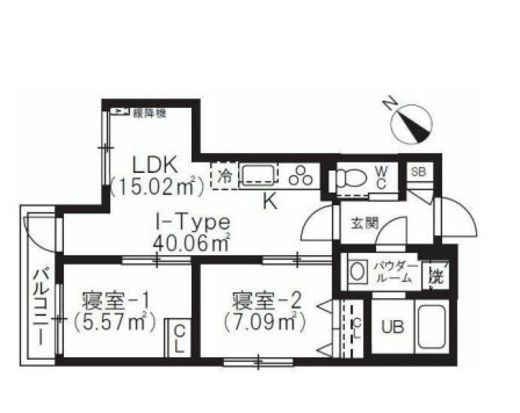 BRICK RESIDENCE 目黒本町 401 間取り図