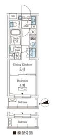 WAKABA View Apartment (若葉ビューアパートメント) 108 間取り図