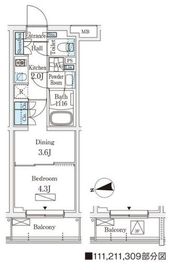 WAKABA View Apartment (若葉ビューアパートメント) 111 間取り図