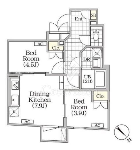 ＢＲＩＣＫ　ＲＥＳＩＤＥＮＣＥ　目黒本町 104 間取り図
