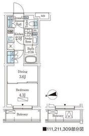 WAKABA View Apartment (若葉ビューアパートメント) 309 間取り図