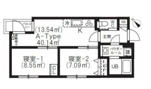 BRICK RESIDENCE 目黒本町 301 間取り図