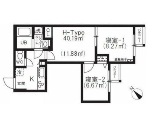 BRICK RESIDENCE 目黒本町 505 間取り図