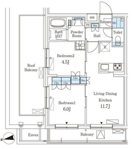 WAKABA View Apartment (若葉ビューアパートメント) 404 間取り図