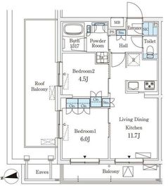 WAKABA View Apartment (若葉ビューアパートメント) 404 間取り図
