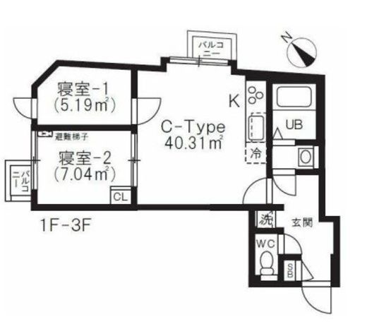 BRICK RESIDENCE 目黒本町 403 間取り図