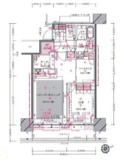 ドレッセタワー新綱島 25階 間取り図