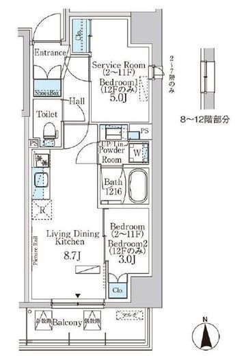パークアクシス浅草田原町ガーデン 804 間取り図