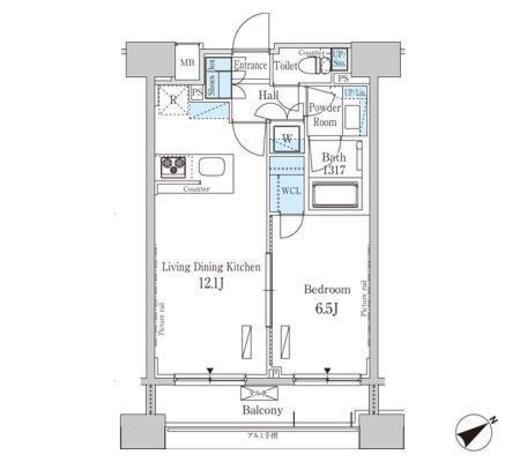 パークアクシス横浜山下町 203 間取り図