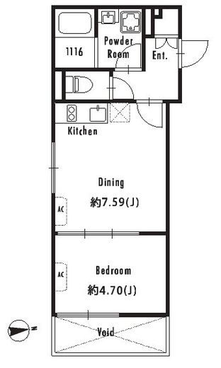 GRAN PASEO東新宿Ⅱ (グランパセオ東新宿Ⅱ) 404 間取り図