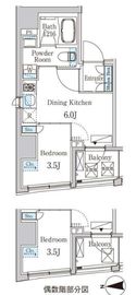 ザ・ライオンズフォーシア八丁堀 301 間取り図