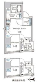 ザ・ライオンズフォーシア八丁堀 601 間取り図