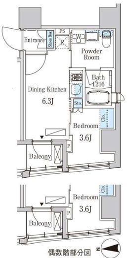 ザ・ライオンズフォーシア八丁堀 702 間取り図